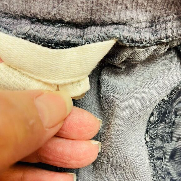 Sandro 100% Linen Pants Womens 14 Gray Wide Leg Elastic Drawstring Waist Beach - Picture 4 of 9